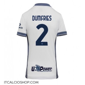 Inter Milan Denzel Dumfries #2 Seconda Maglia Femmina 2024-25 Manica Corta